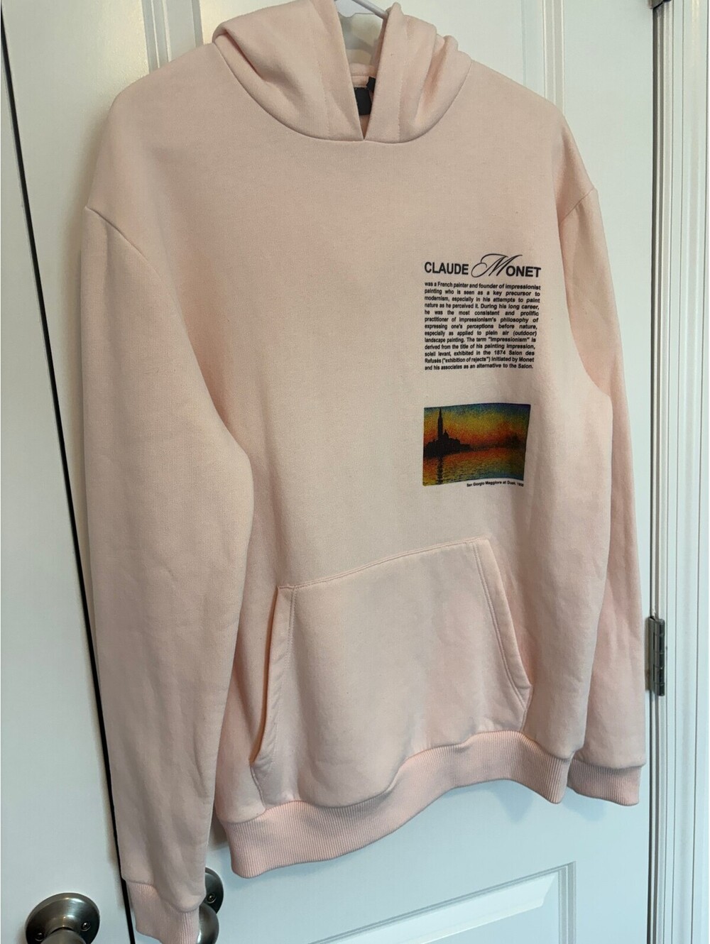 Limited Production ASOS Design Pink Claude Monet Graphic Hoodie Size XS